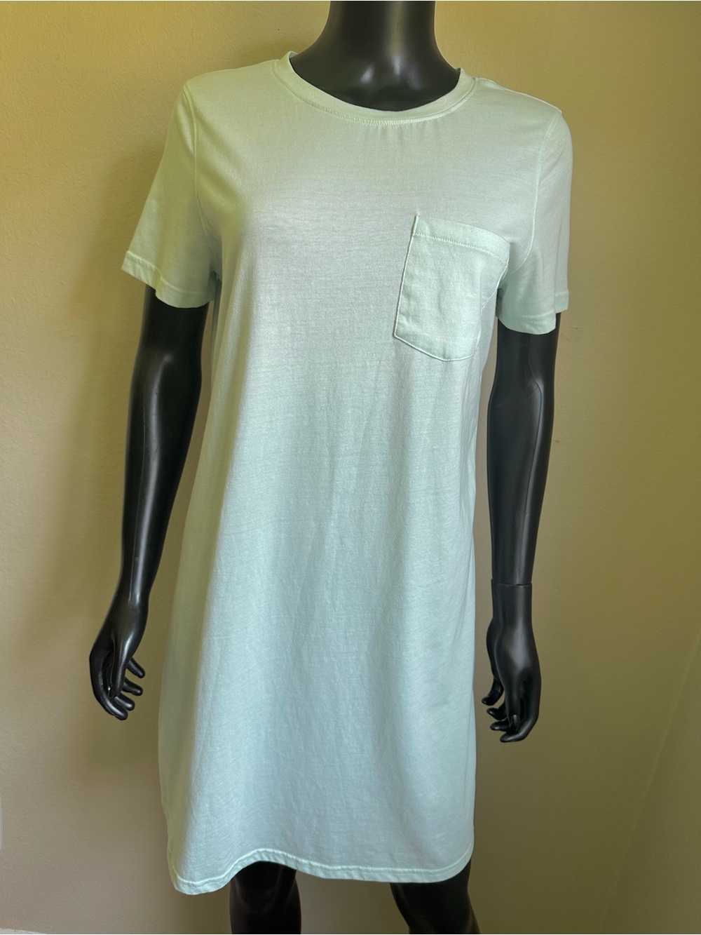 Casual Pocket T-Shirt Dress - Light Mint